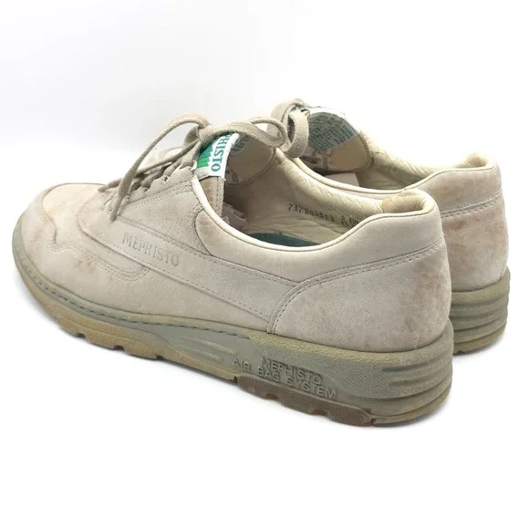 MEPHISTO Size 8.5 Runoff Walking Shoes Light Gray Nubuck Leather AIR‎ BAG SYSTEM